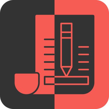 kalem ve kağıt simgesinin vektör illüstrasyonu