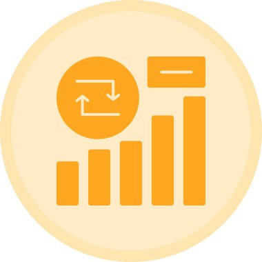 İş grafiği düz vektör simgesi