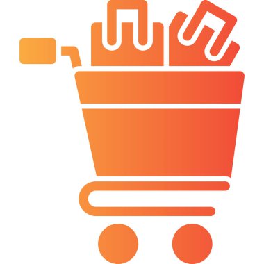 Alışveriş arabası ikon vektör illüstrasyonu