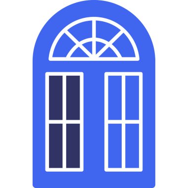 Mavi bir pencere simgesinin vektör illüstrasyonu