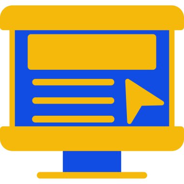 Bilgisayar monitörü simgesi. vektör illüstrasyonu