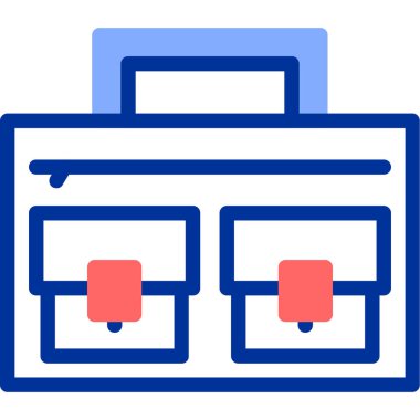 Çanta. Web simgesi basit illüstrasyon