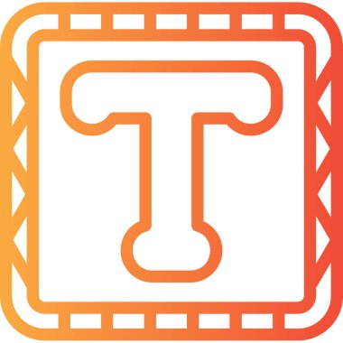 Tek bir harf simgesinin vektör illüstrasyonu