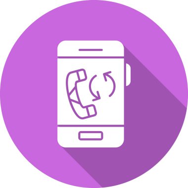 Beyaz arkaplanda izole edilmiş modada telefon simgesi.