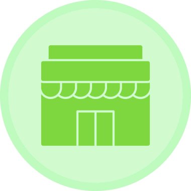 Beyaz arkaplanda alışveriş mağazası, illüstrasyon, vektör.