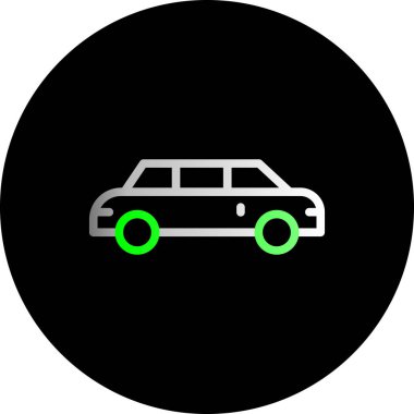 İllüstrasyon Limuzin simgesi düz resimleme