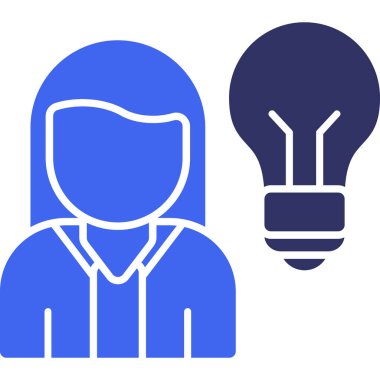 Düz biçimli ampul fikri yaratıcı simgesi