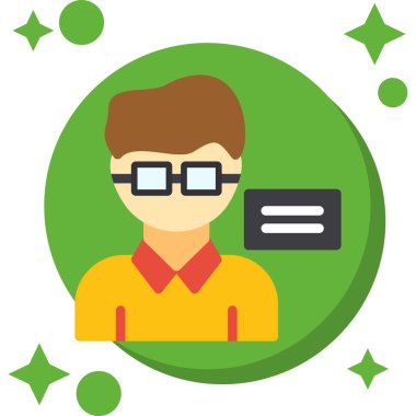 İş Kartı Düz Simgesi