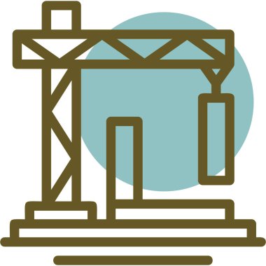 Yapı vinç simgesini düz biçimde inşa etmek