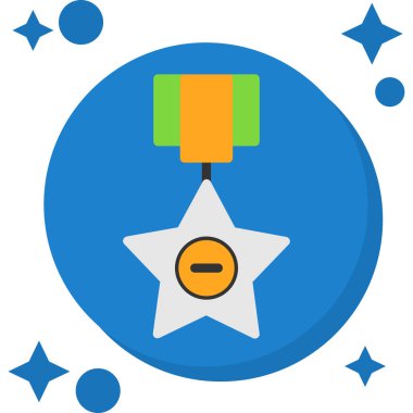 ödül madalyası simgesi, vektör illüstrasyonu beyaz arkaplanda izole edildi