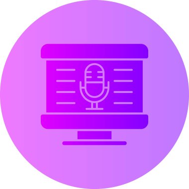 Mikrofon. Web simgesi basit illüstrasyon