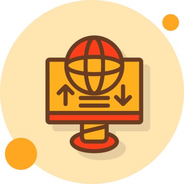 küresel internet simgesi, modern vektör illüstrasyonu