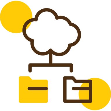 Düz biçimli bulut veri aktarım simgesi