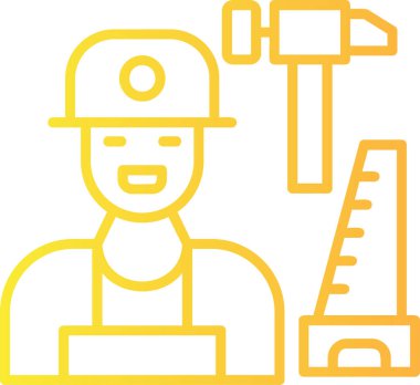 işçi simgesi, vektör illüstrasyonu