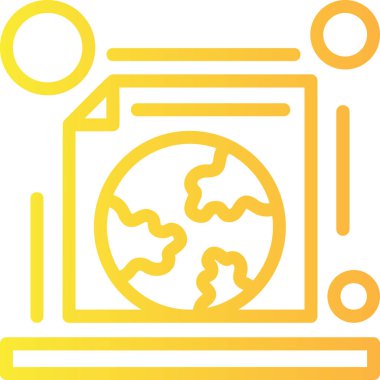 Yeryüzü dünya simgesi dış hat biçiminde