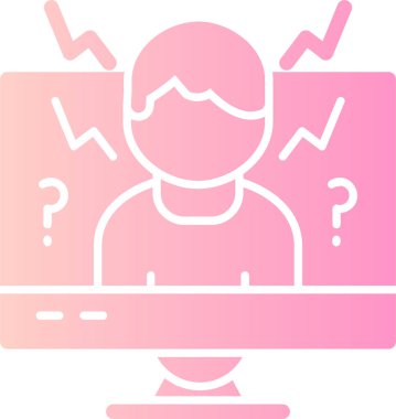 Soru işareti simgesi olan bilgisayar monitörü