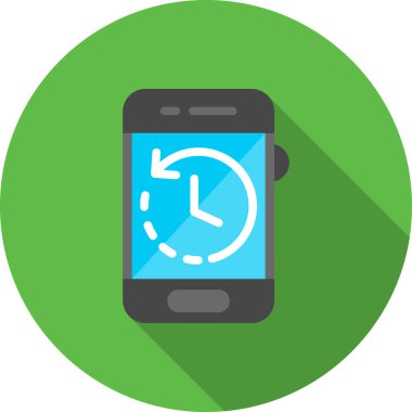 Mobil saat düz simgesi düz biçimli