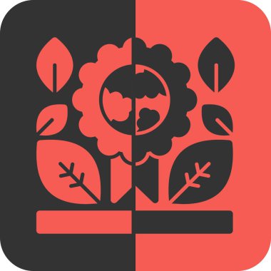 Bir çiçek simgesinin vektör illüstrasyonu