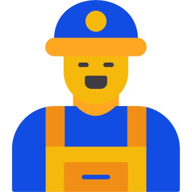 İnşaatçı işçi simgesi düz stil