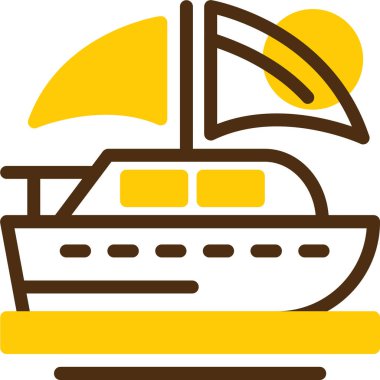 Gemi. Web simgesi basit illüstrasyon