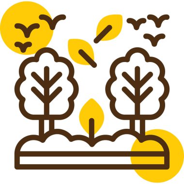 Sonbahar yaprakları simgesi, vektör illüstrasyonu