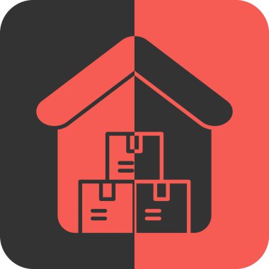 ev ve kutular simgesi, vektör illüstrasyonu