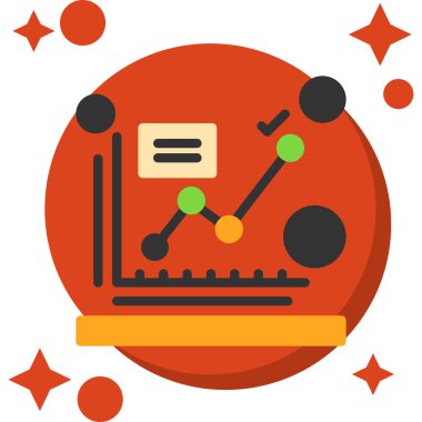 Bilim ve teknoloji renkli vektör ikonu. Basit tasarım