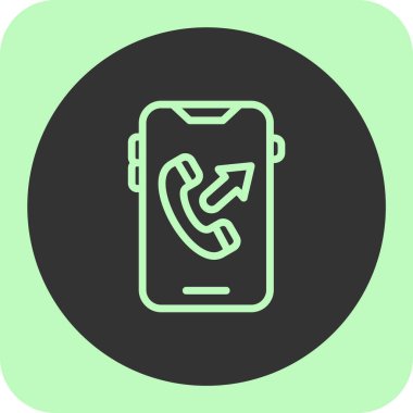 Telefon simgesi soyut arkaplan grubunda izole edildi