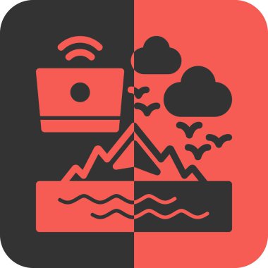 Bir dağ simgesinin vektör çizimi