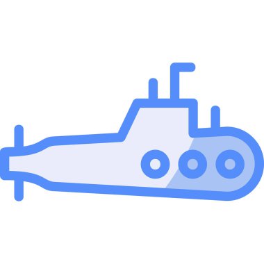 - Askeri gemi. Basit illüstrasyon