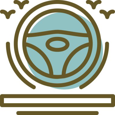 Bir araba simgesinin vektör illüstrasyonu