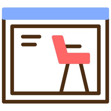 Masa. Web simgesi basit illüstrasyon