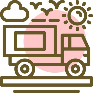 Kamyon. Web simgesi basit illüstrasyon