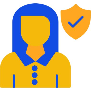 Kadın. Web simgesi basit illüstrasyon