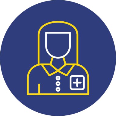 Hemşire simgesinin vektör illüstrasyonu