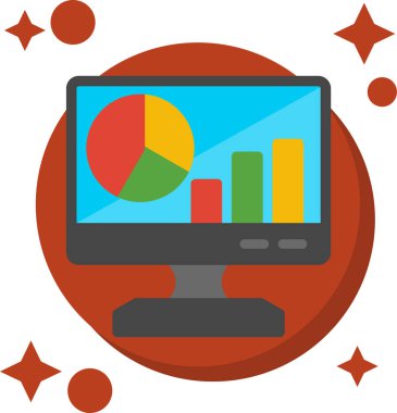 iş analiz grafiği simgesi düz biçimli