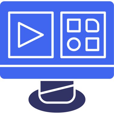 video. Web simgesi basit illüstrasyon