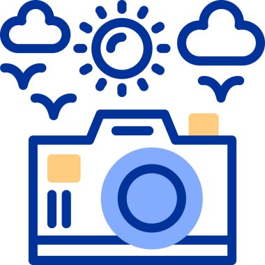 kamera fotoğrafçılık simgesi - taslak biçimi