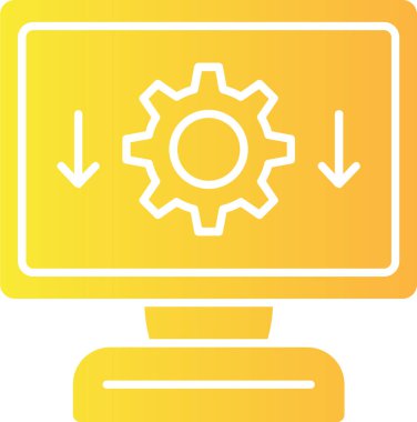 Bilgisayar ayarları simgesi. Basit resimleme