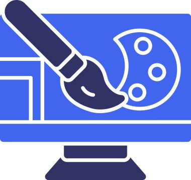 boya fırçası web simgesi basit vektör çizimi