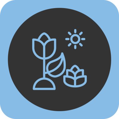 Beyaz arkaplanda bitki simgesi