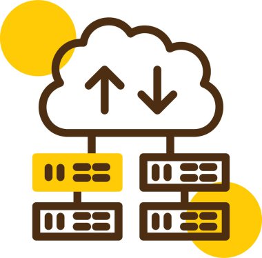 Bulut veri merkezi simgesi. Basit vektör illüstrasyonu