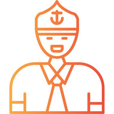 Denizci kaskı takan bir adamın vektör çizimi