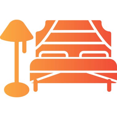 Yatağa. Web simgesi basit illüstrasyon