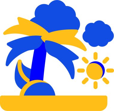 Yaz tatili plaj ikonu