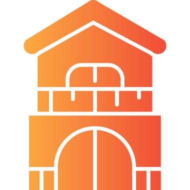 Outline tarzında mimari yapı evi simgesi