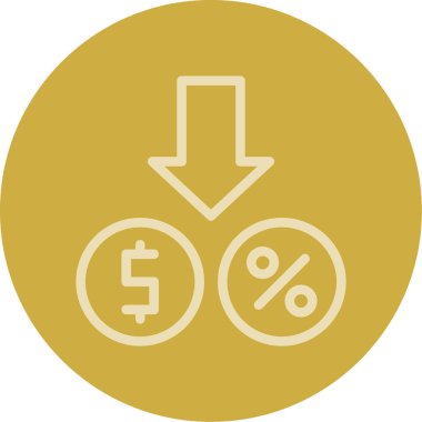 Bir dolar işareti simgesinin vektör illüstrasyonu