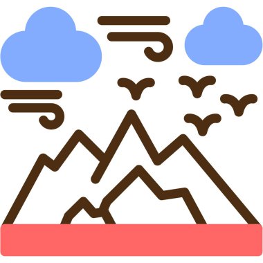 Dağ manzarası simgesi - özet biçimi