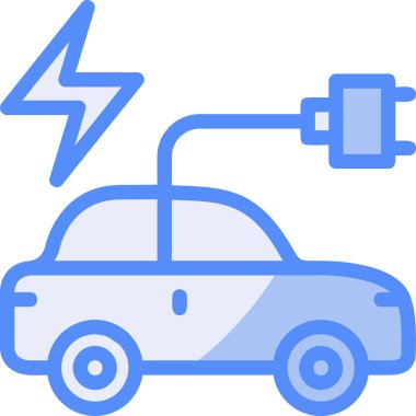 araba elektrikli araba simgesi - taslak biçimi