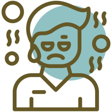 Üzgün adam ikonu. Web için insan vektör simgelerinin özet çizimi